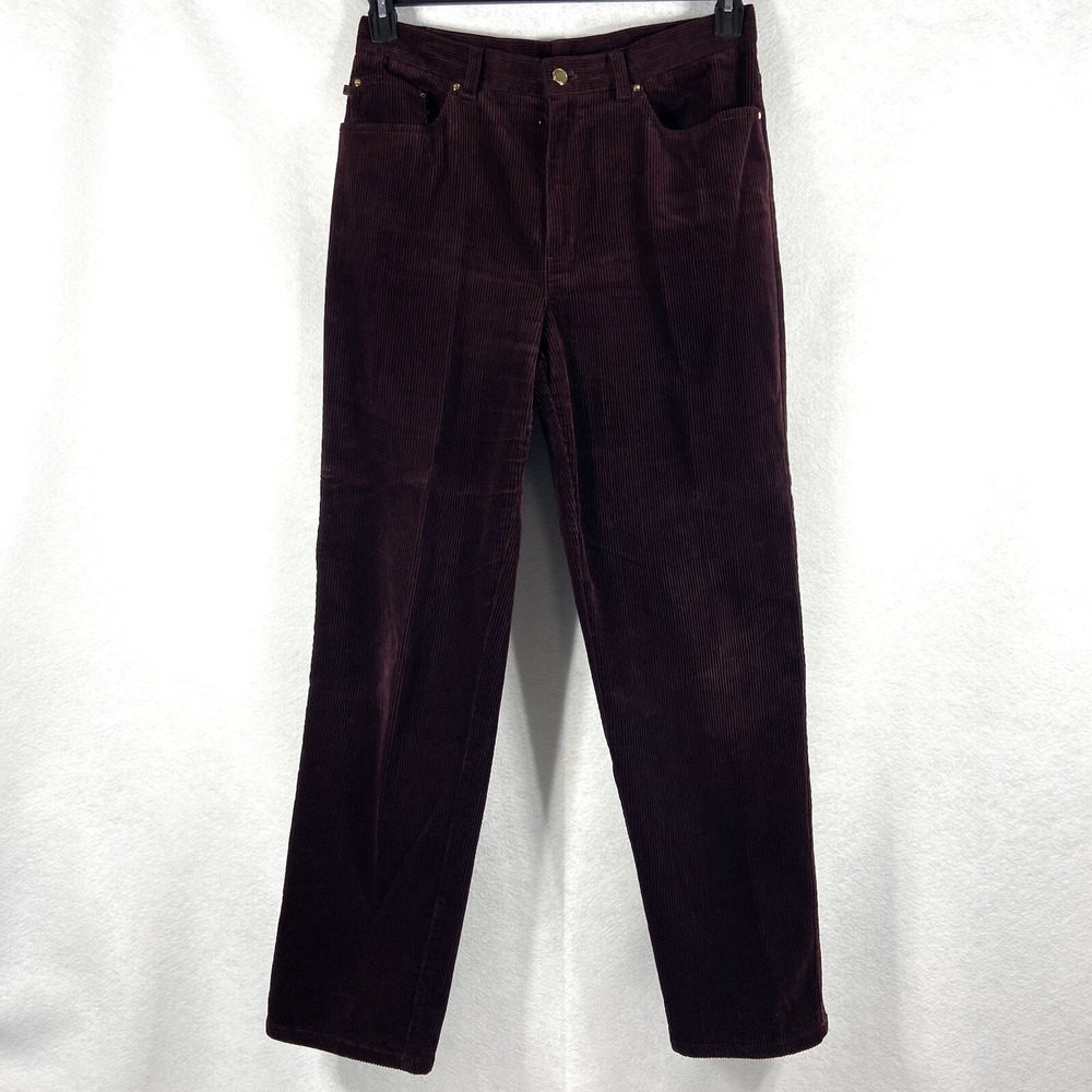 Vintage Ralph Lauren Jeans Co Pants Women's 12 Burgundy Corduroy Straight Y2K
